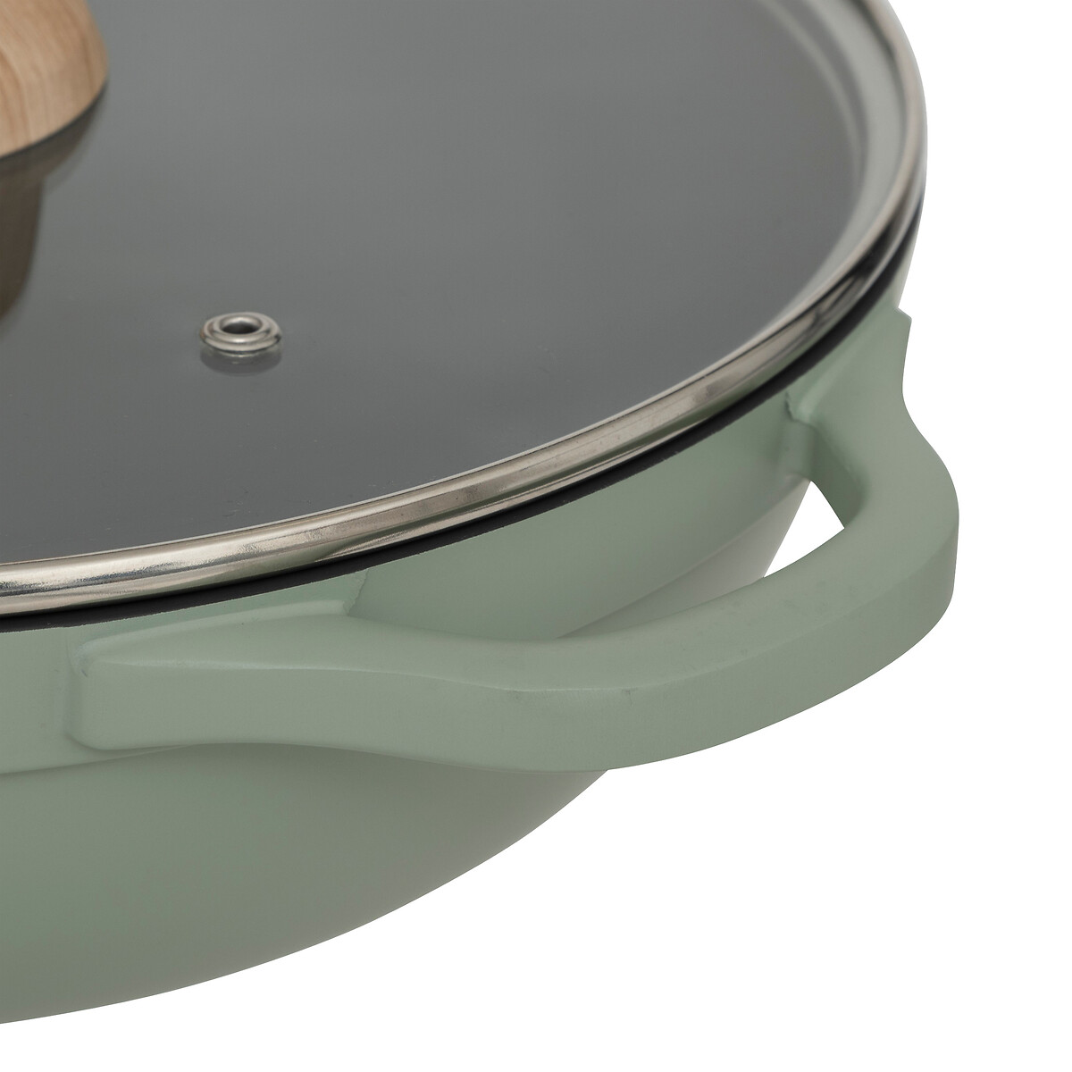 Sauteuse fonte d'aluminium vert, 28 cm
