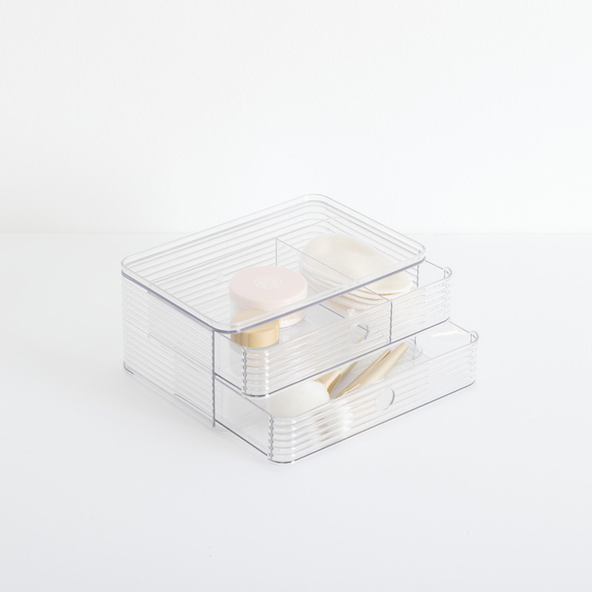 Organisateur 3 compartiments, transparent Plastor