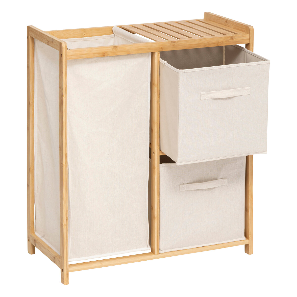 Meuble étagère avec panier et 2 paniers, bambou
