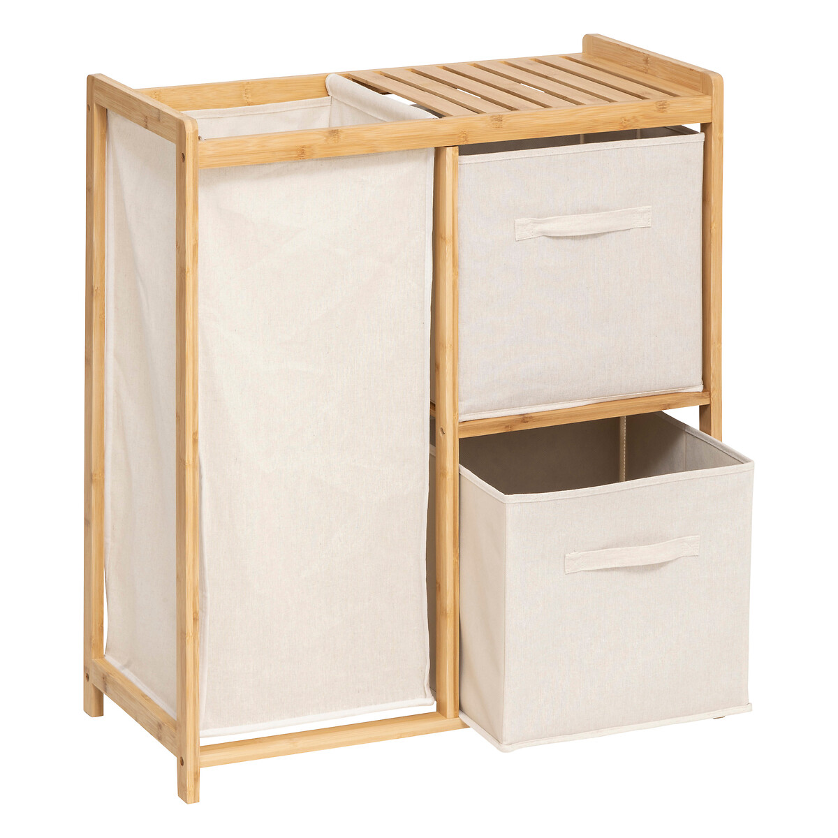 Meuble étagère avec panier et 2 paniers, bambou