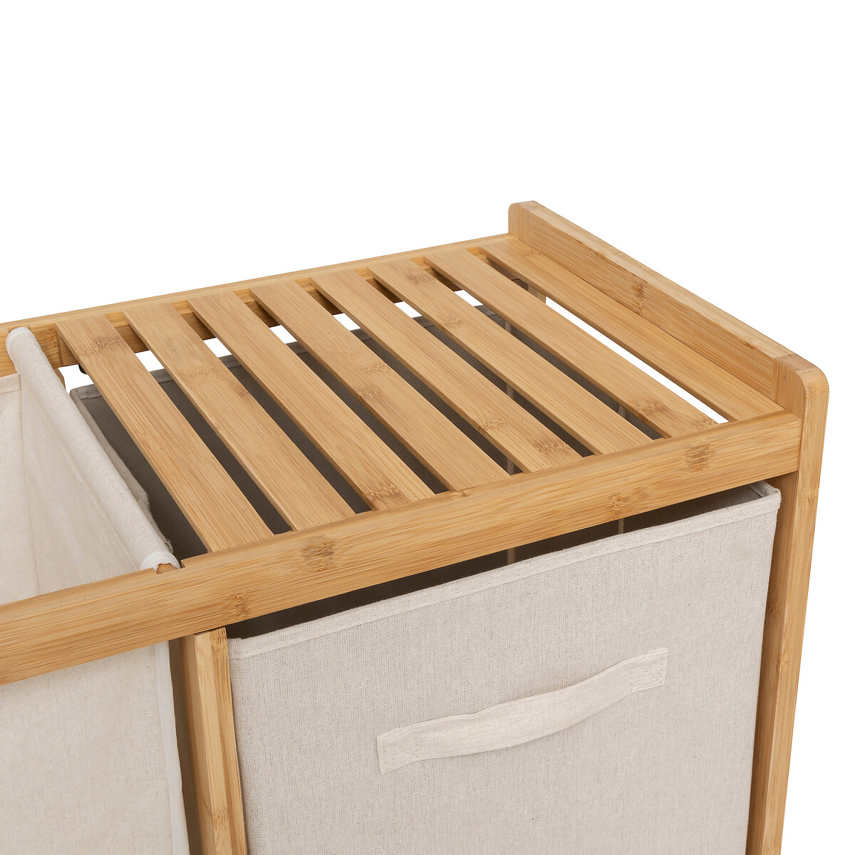 Meuble étagère avec panier et 2 paniers, bambou