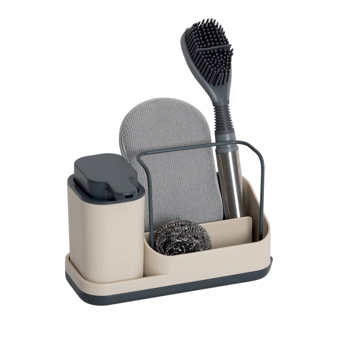 Organiseur évier avec distributeur 300ml, beige Néo