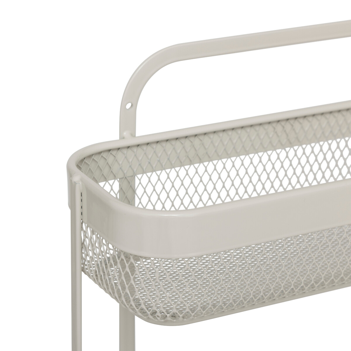 Etagère 2 niveaux en métal, beige Mayaj