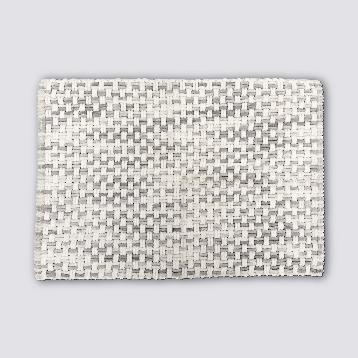 Tapis tressé, 50x75 cm, gris