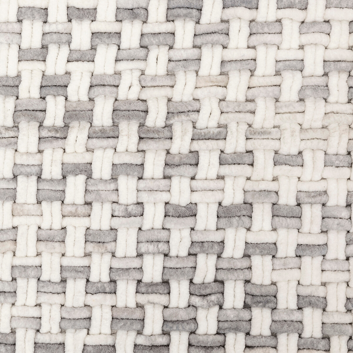 Tapis tressé, 50x75 cm, gris