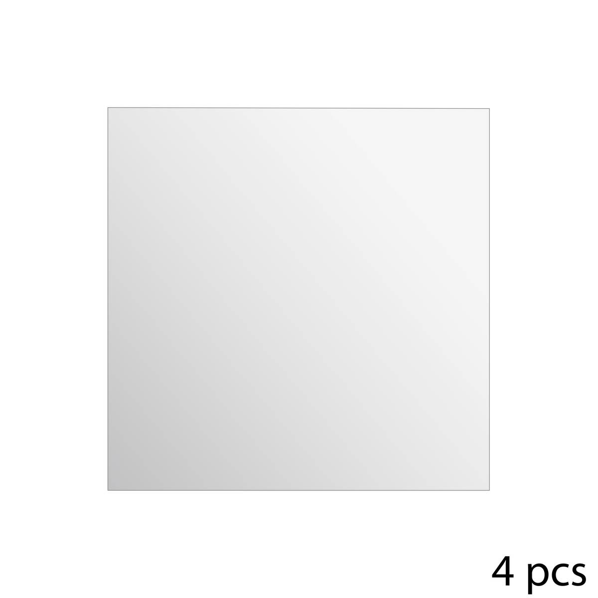 4 miroirs adhésifs carrés, 30x30 cm