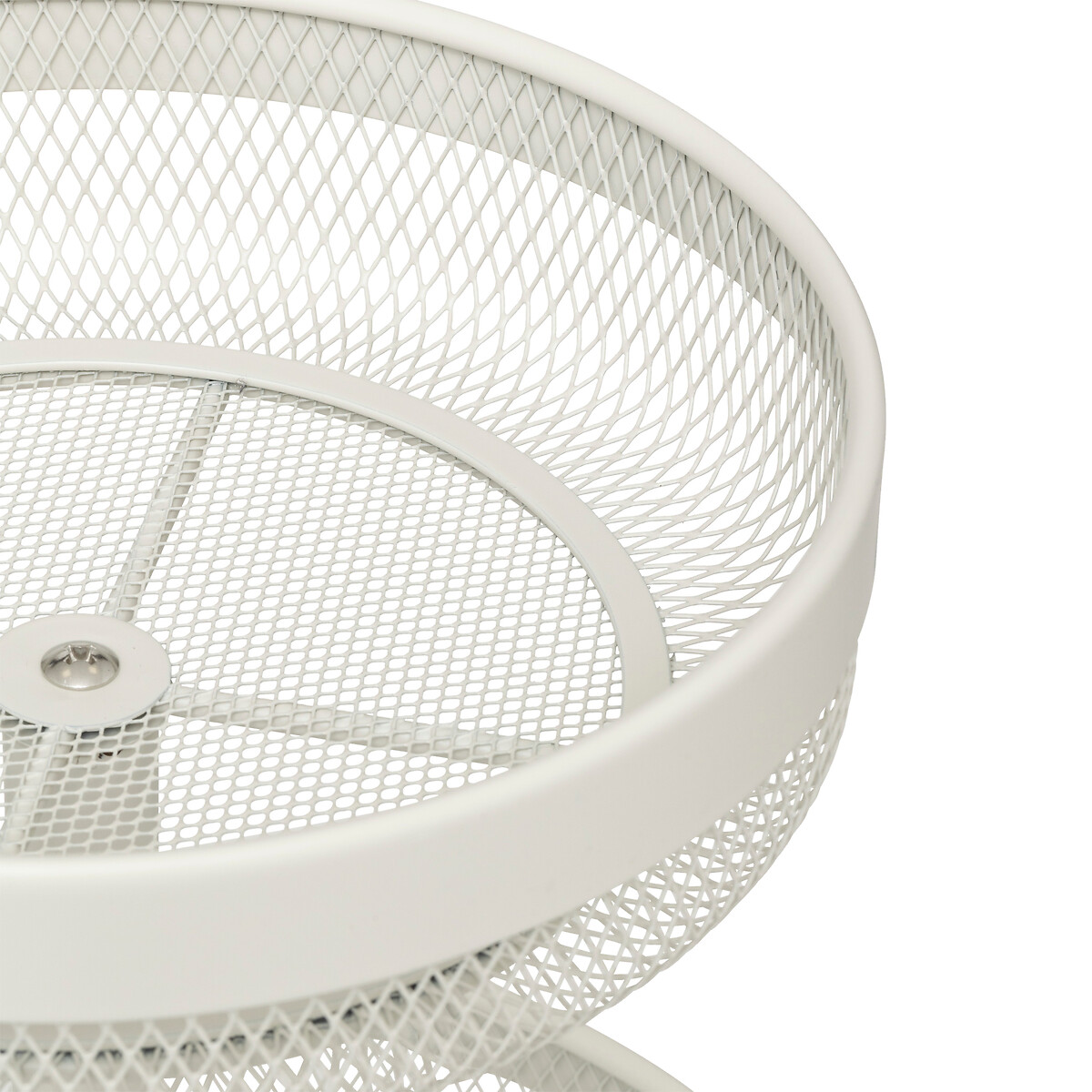 Corbeille 2 niveaux en métal, beige