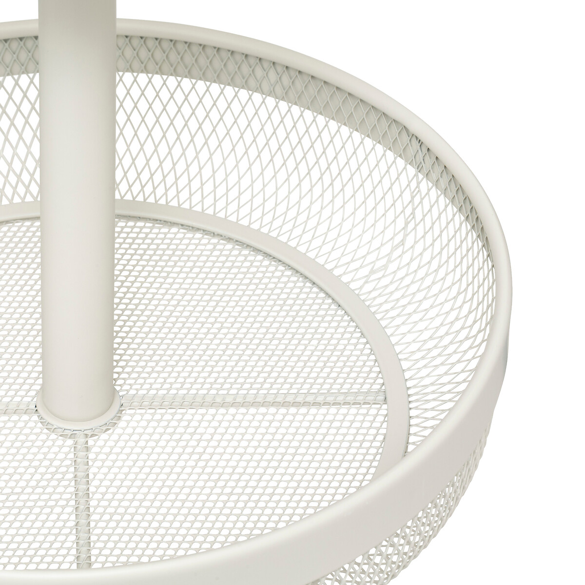 Corbeille 2 niveaux en métal, beige