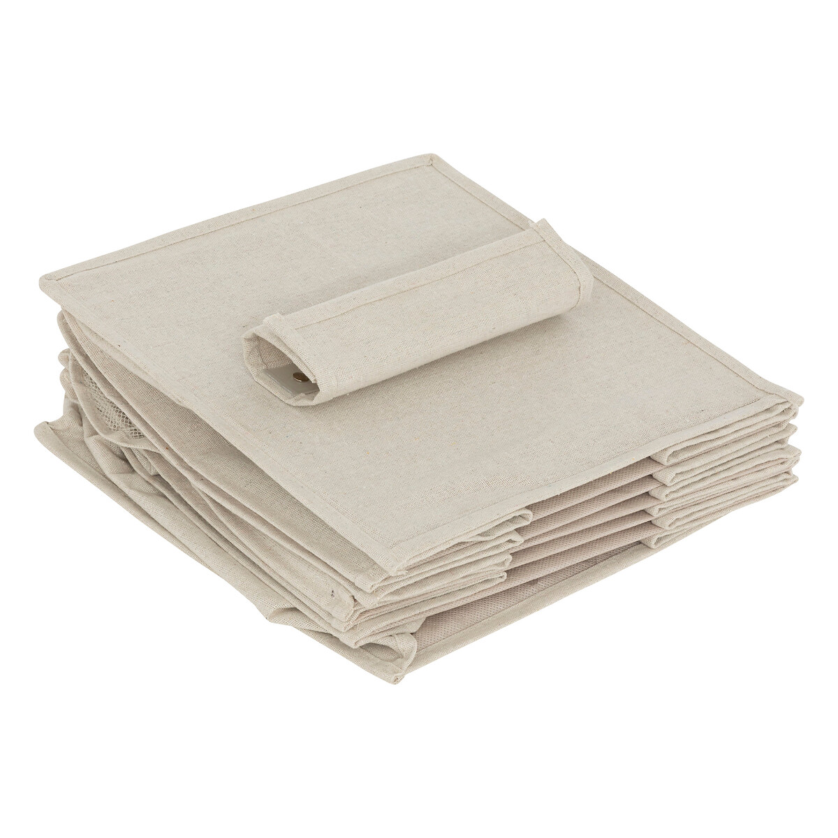 Colonne de rangement 6 cases avec panier, beige