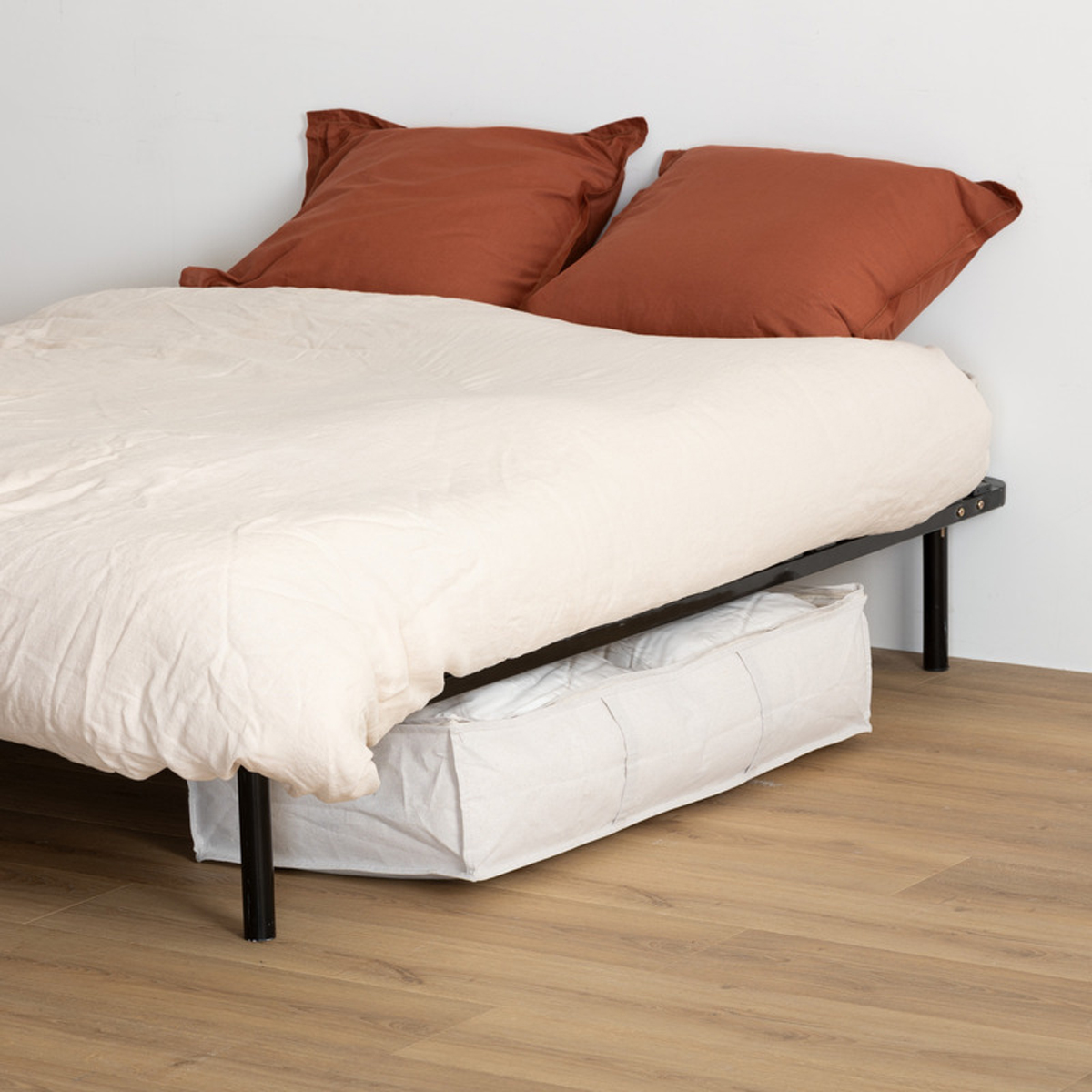 Housse de rangement lit, 100x20 cm, beige Dressy +