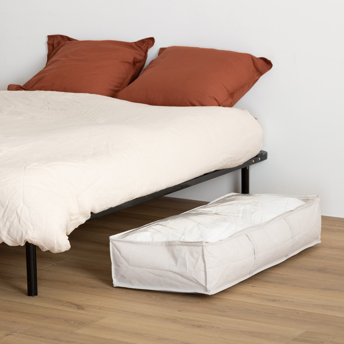 Housse de rangement lit, 100x20 cm, beige Dressy +