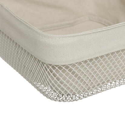 Corbeille 2 Niveaux Mayaj En Métal Beige - Rangement Déco Pour Salon Ou Bureau