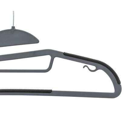 Lot de 8 cintres antidérapants avec encoches, gris Hang'up