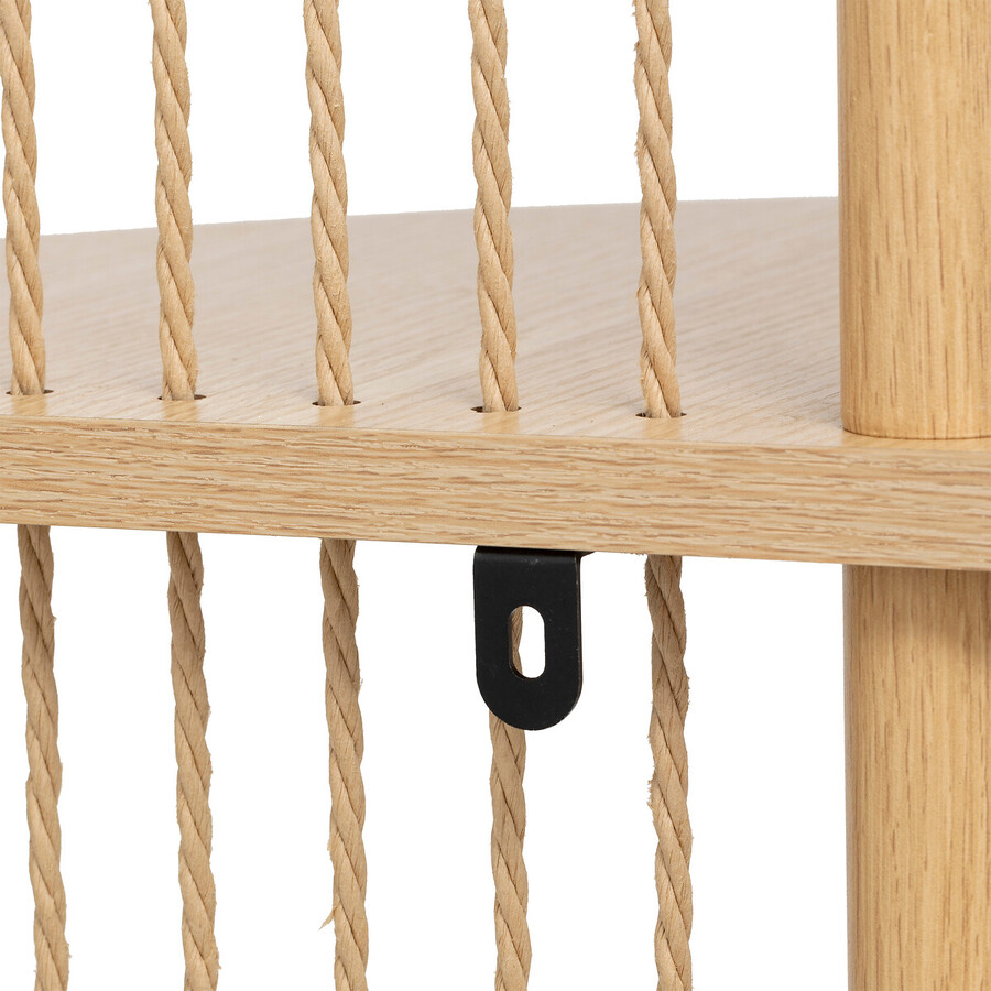 Etagère d'angle 4 niveaux, effet bois clair Kord