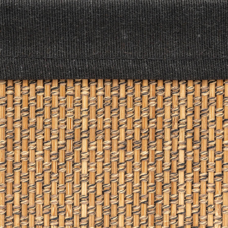 3 paniers en tissu, bambou et noir