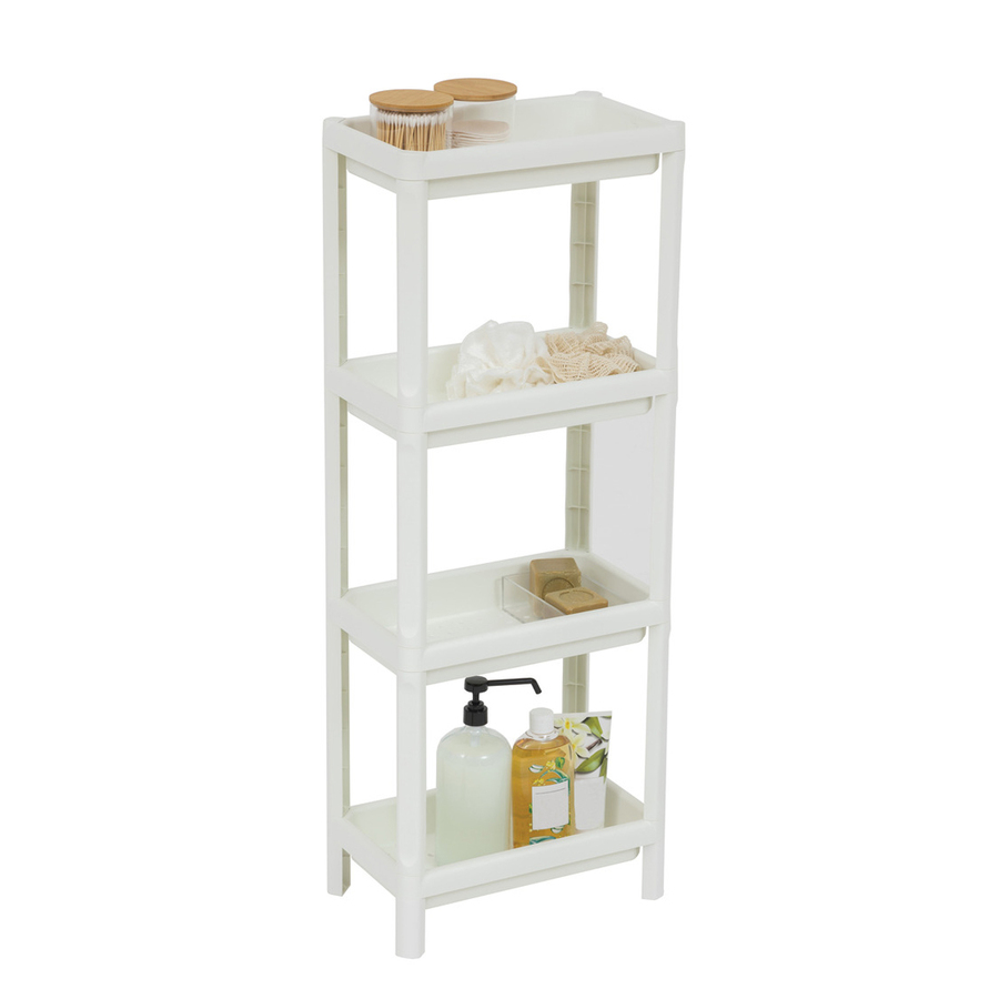 Lot De 4 Étagères De Rangement Empilables Et Extensibles NiHome - Blanc, Plastique Et Métal