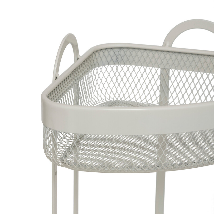 Etagère d'angle 2 niveaux, beige Mayaj