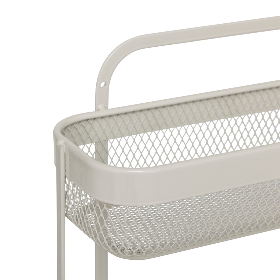 Etagère 2 niveaux en métal, beige Mayaj