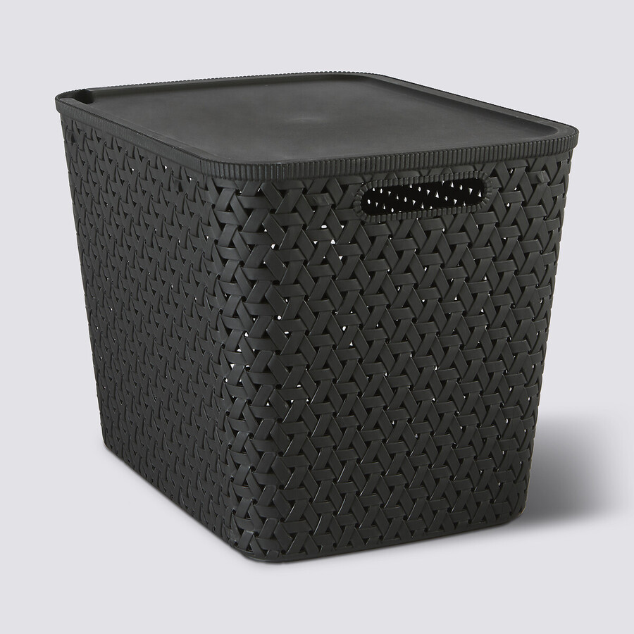 Panier en plastique 28l, noir Tressy