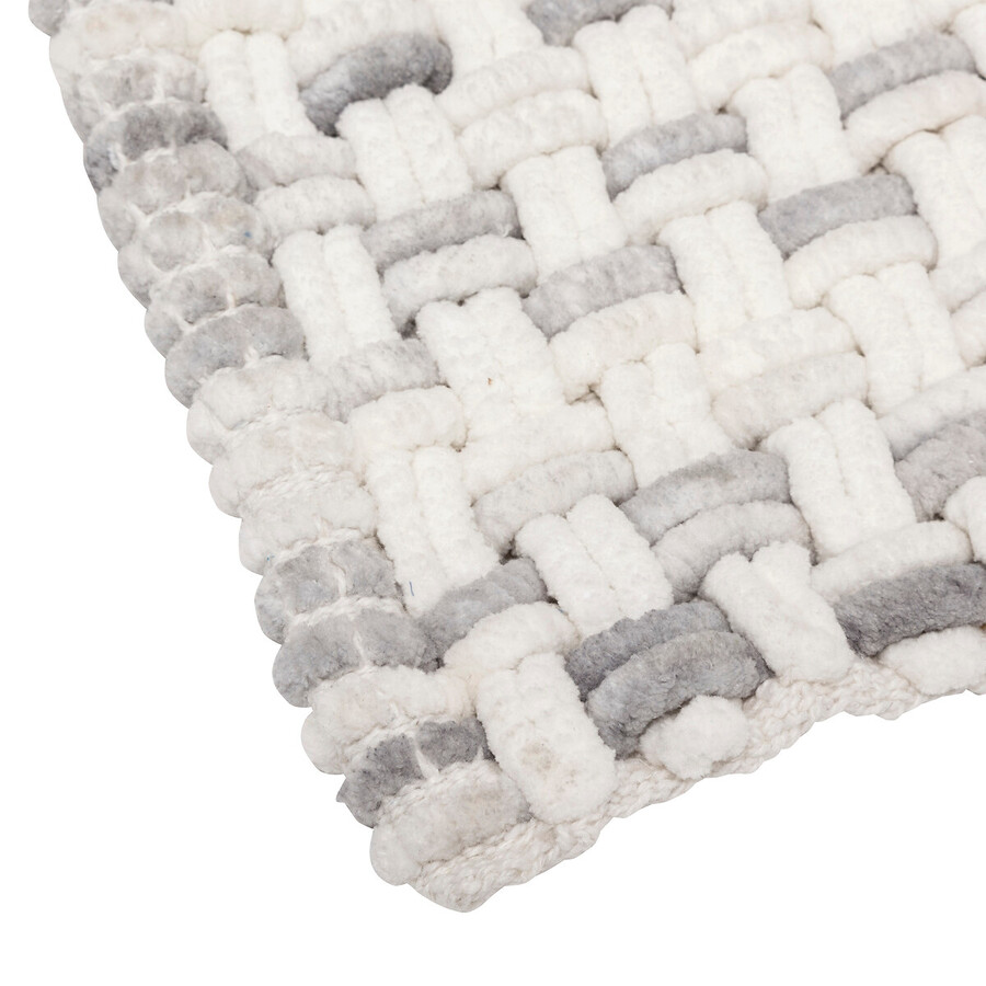 Tapis tressé, 50x75 cm, gris