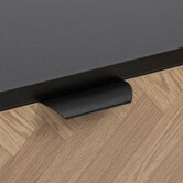 Console 2 tiroirs, effet pin naturel et noir Chevrons