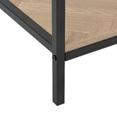 Console 2 tiroirs, effet pin naturel et noir Chevrons