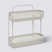 Etagère 2 niveaux en métal, beige Mayaj