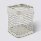 Pot à ustensiles métal, beige Mayaj