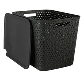 Panier en plastique 28l, noir Tressy