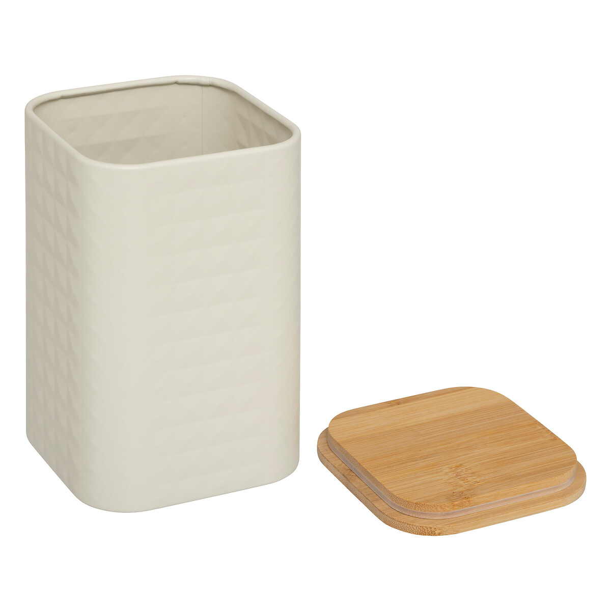 Boite de conservation métal couvercle bambou, 2l