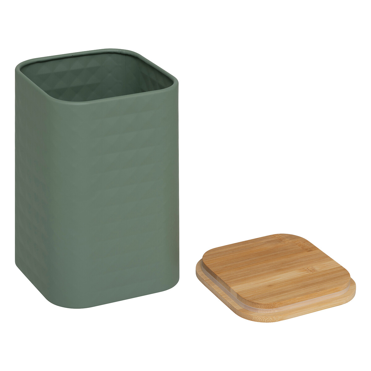 Boite de conservation métal couvercle bambou, 2l