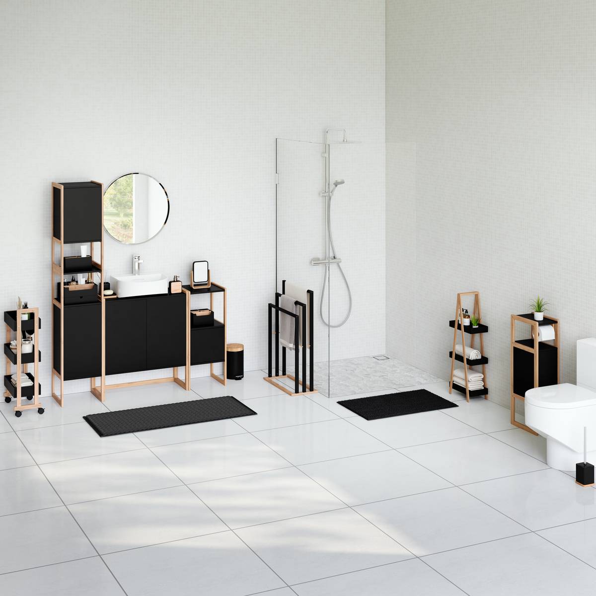 Set d'accessoires, noir