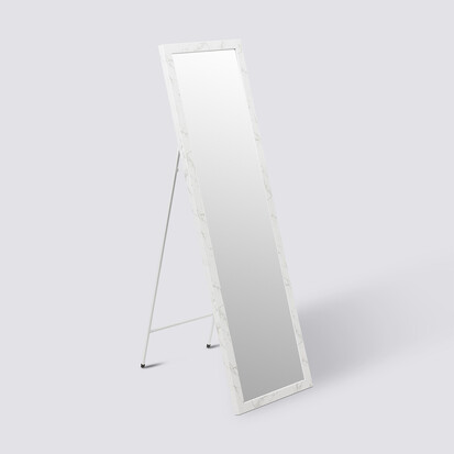 Miroir sur pied 125x35 cm, effet marbre 