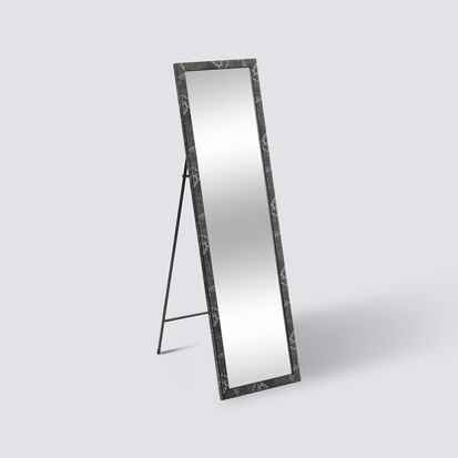 Miroir sur pied 125x35 cm, effet marbre 