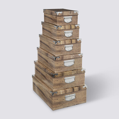 6 boites de rangement, multicolore Box'