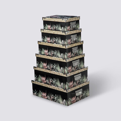 6 boites de rangement, multicolore Box'
