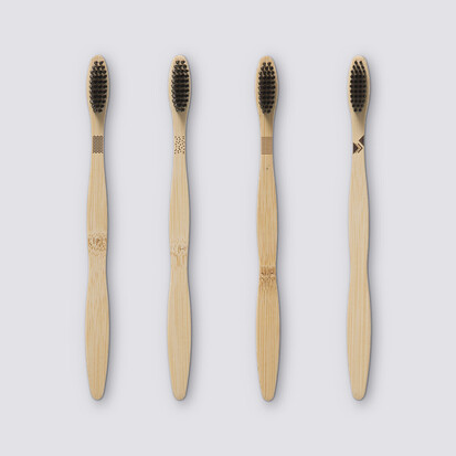 Lot de 4 brosses à dents, bambou 