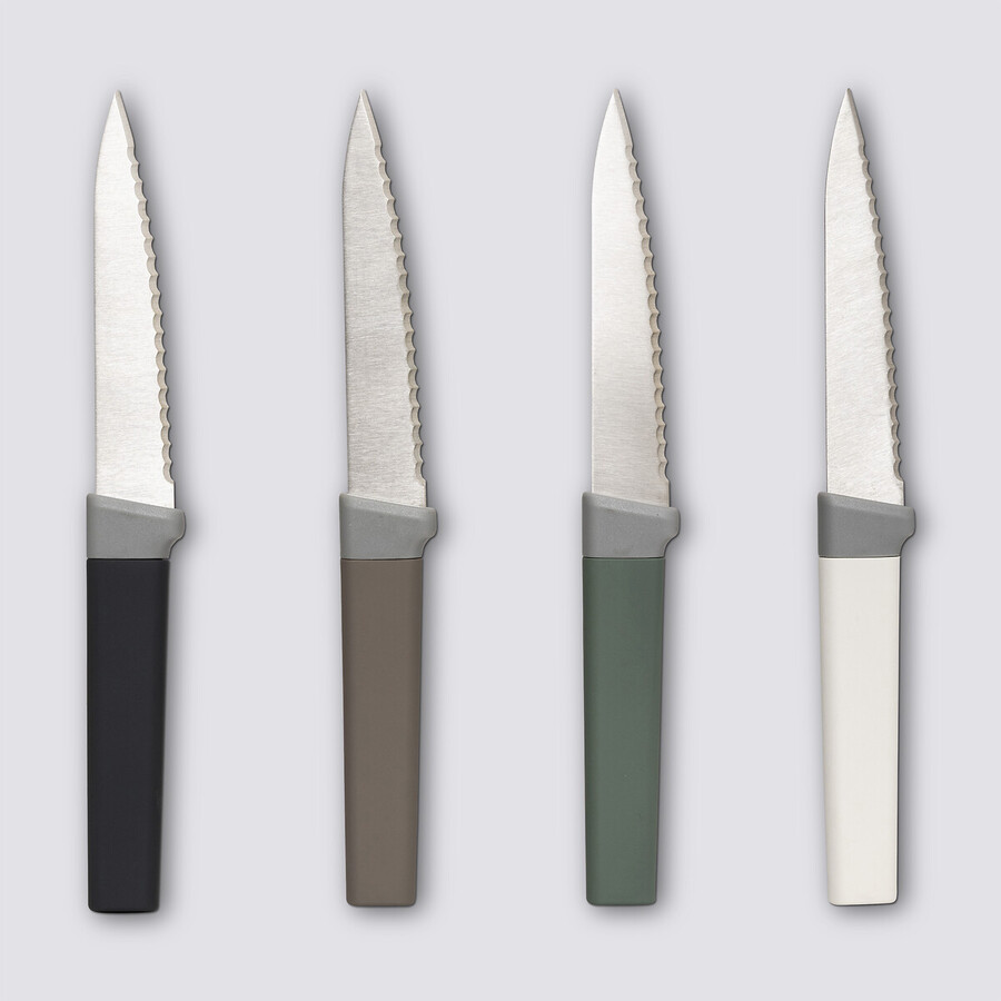 Lot de 4 couteaux à steak manche antidérapant 