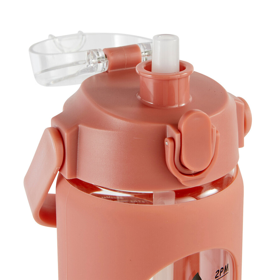 Bouteille verre et silicone + paille et housse - 1l