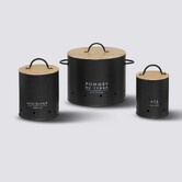 3 boîtes métal, noir Black bamboo
