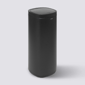 Poubelle métal 50l avec ouverture pression, noir 