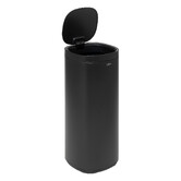 Poubelle métal 50l avec ouverture pression, noir 