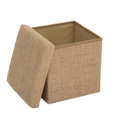 Pouf de rangement 31x31 cm, toile de jute Mix'n modul