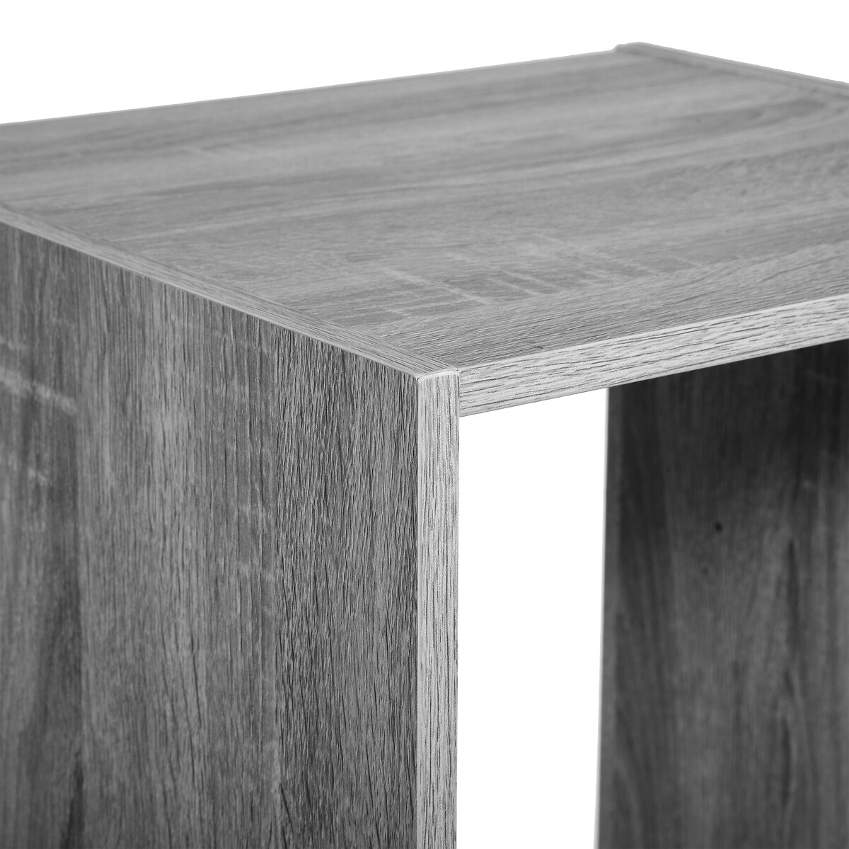 Étagère colonne 4 cases, effet chêne gris
