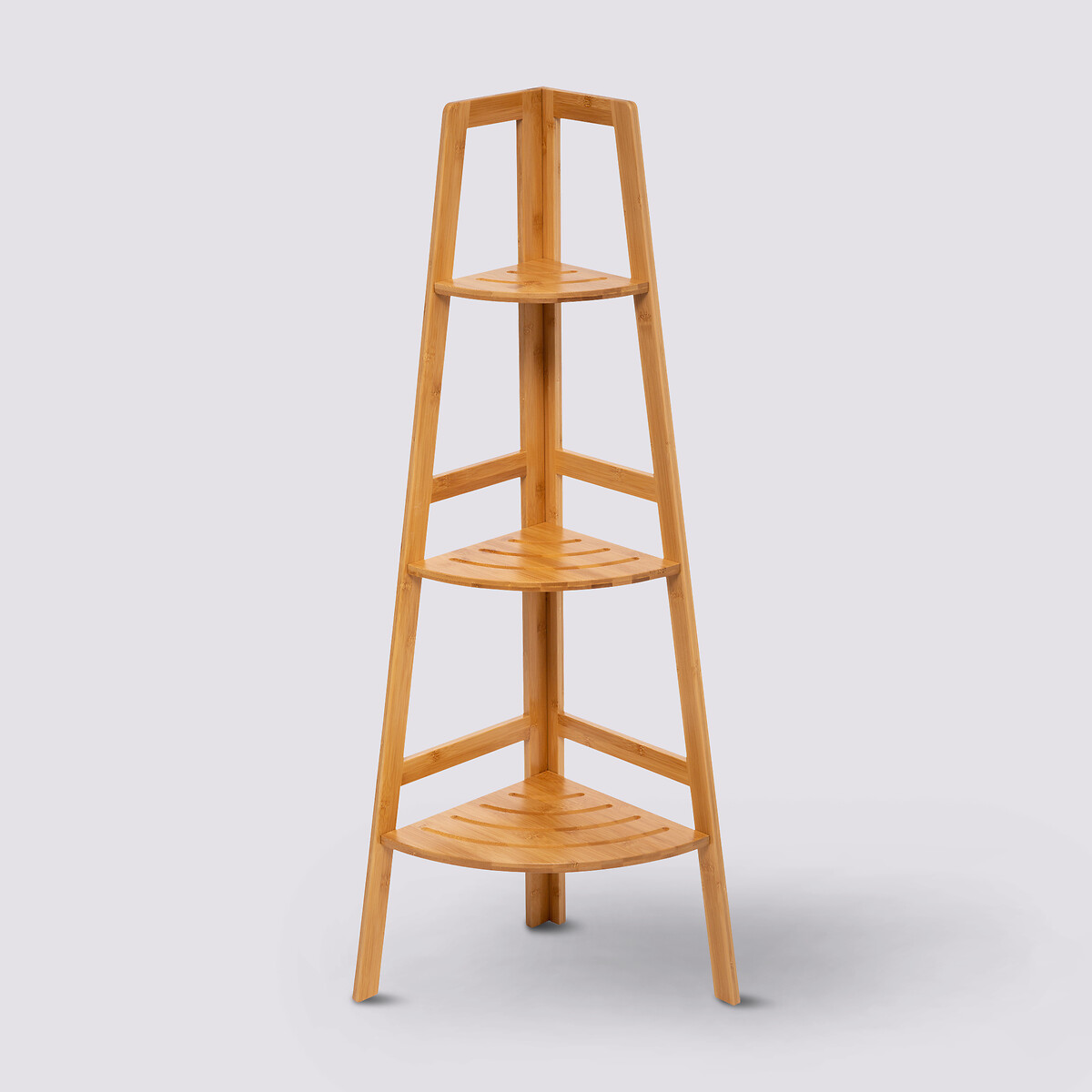 Étagère D'Angle Bambou 3 Niveaux - Gain De Place Salle De Bain Ou Cuisine, Dimensions 23x23x61cm