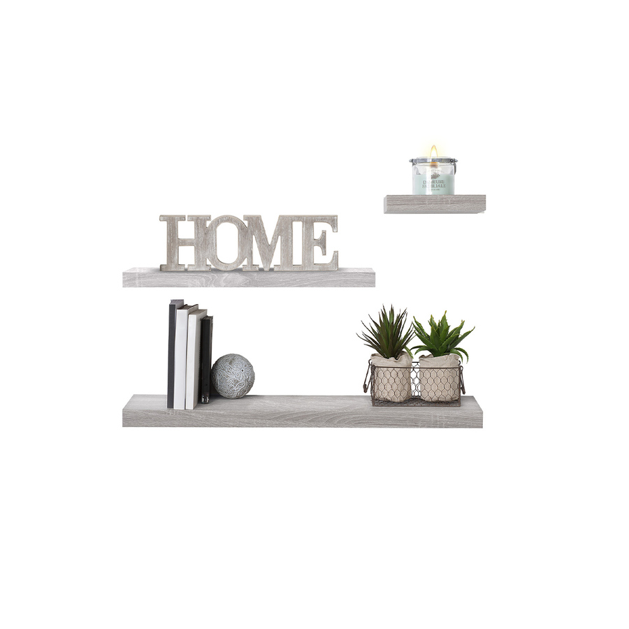 Étagère murale 60cm, effet chêne gris Fixy