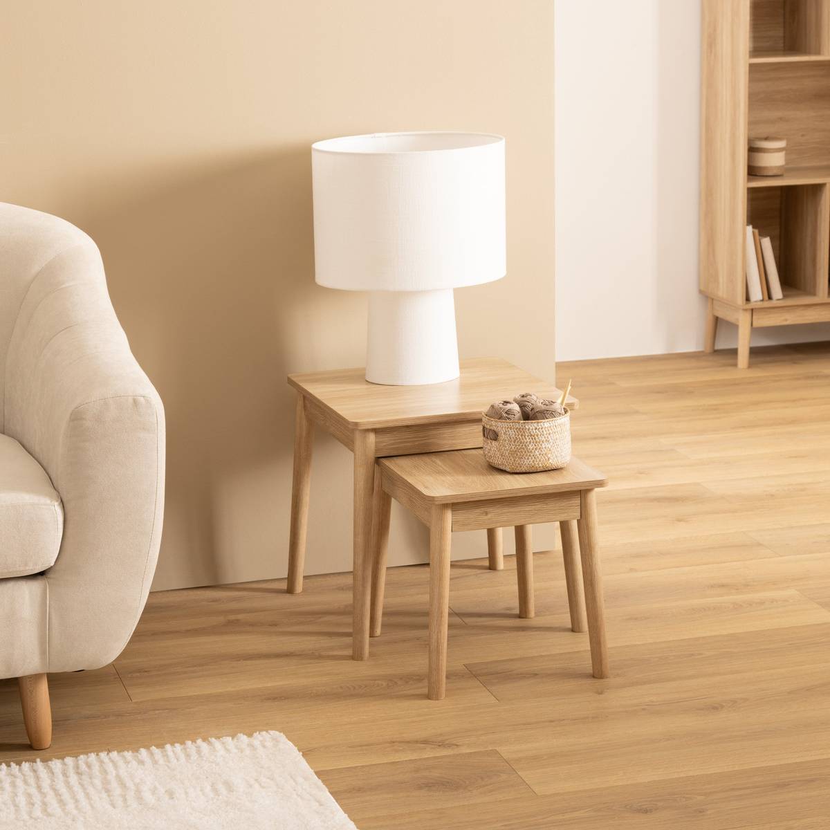 Tables gigognes, beige Abana