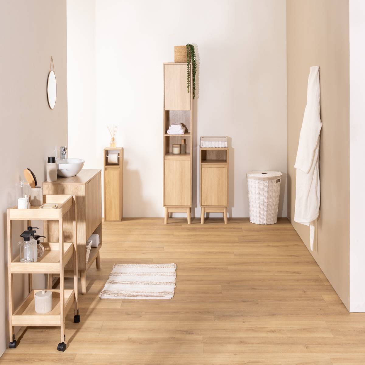 Desserte 3 niveaux, beige Abana