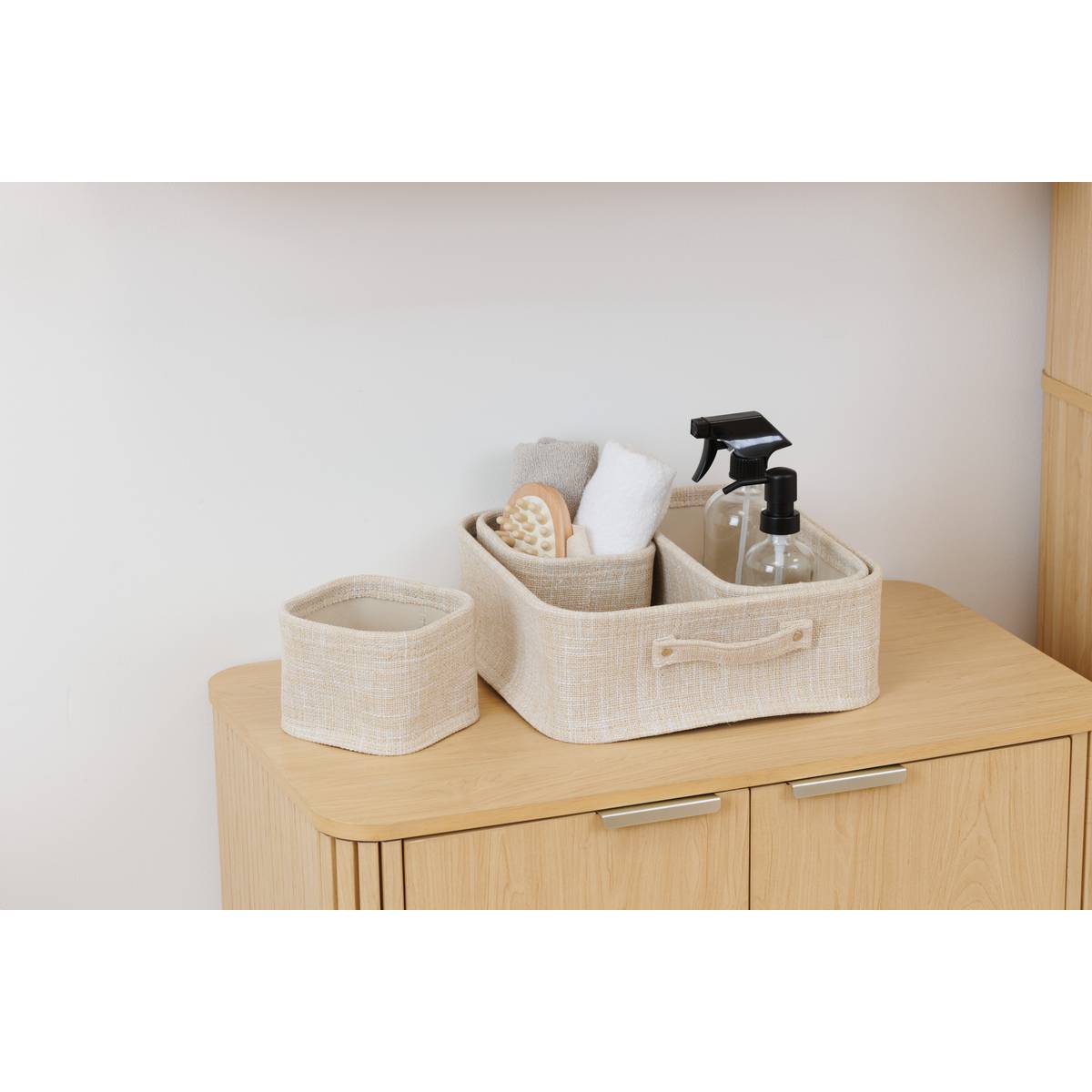 Panier, 4 produits, beige