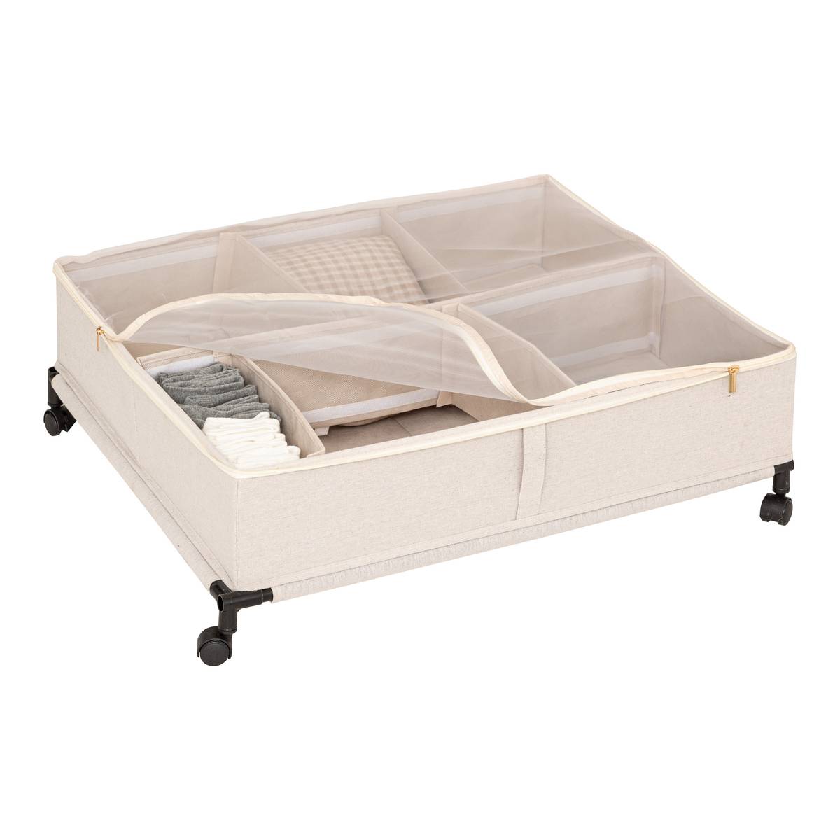 Housse de rangement sous lit, l.66 cm, beige